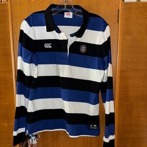Women’s Blue and Black Striped Bath Rugby Shirt